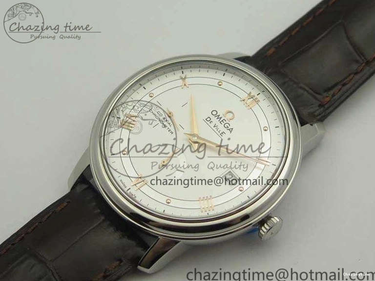 0428 De Ville Prestige Real Power Reserve SS TW 1:1 Best Edition White Dial RG Markers On Leather Strap A Thermal 8089
